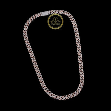 Statement iced out moissanite Cuban link chain with iced clasp by Ivevar