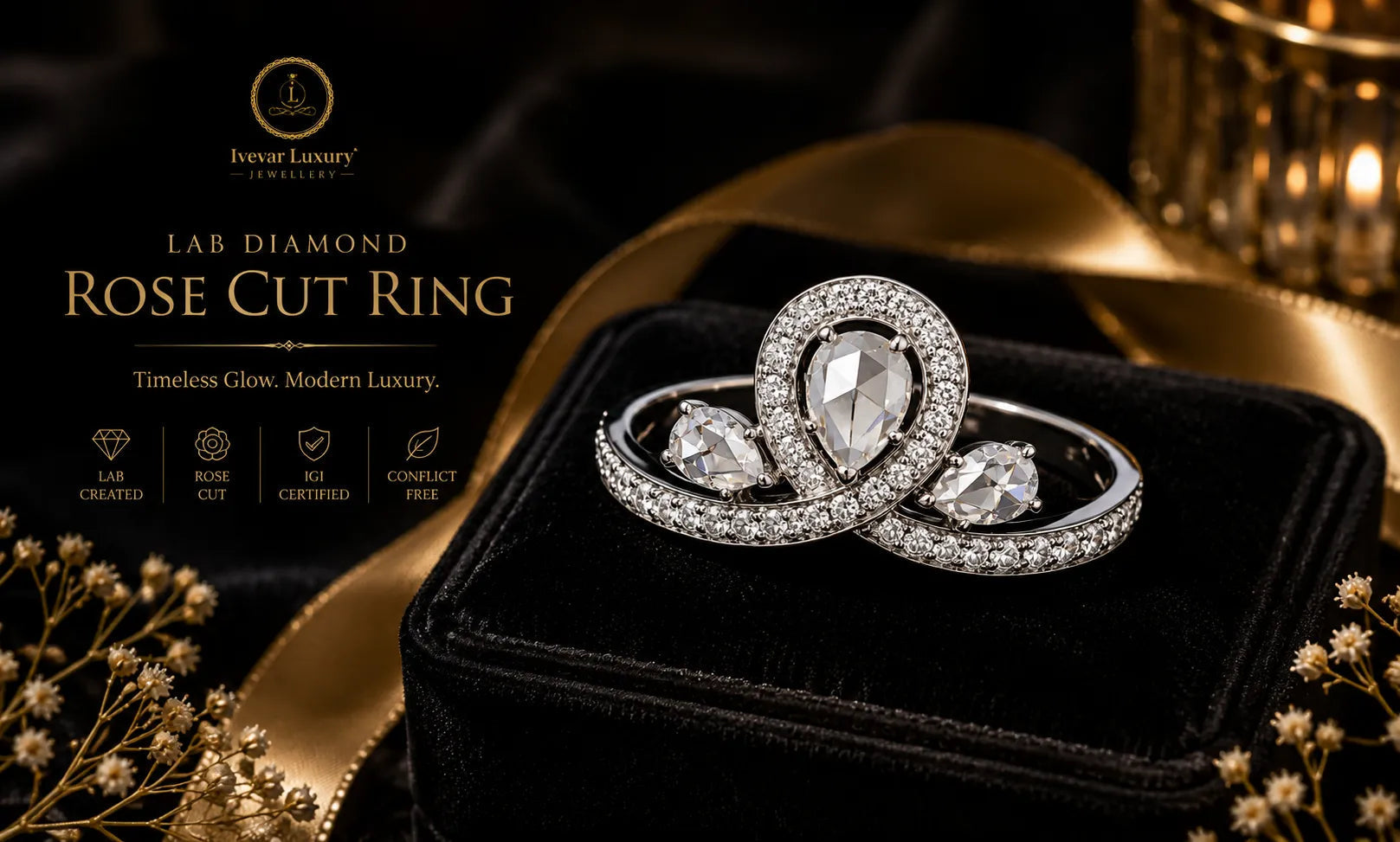 Lab Diamond Rose Cut Ring