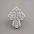 1.70 CT Intricately Crafted Baguette Lab Diamond Cross Pendant with Sparkling Pave Halo Detailing - View 2