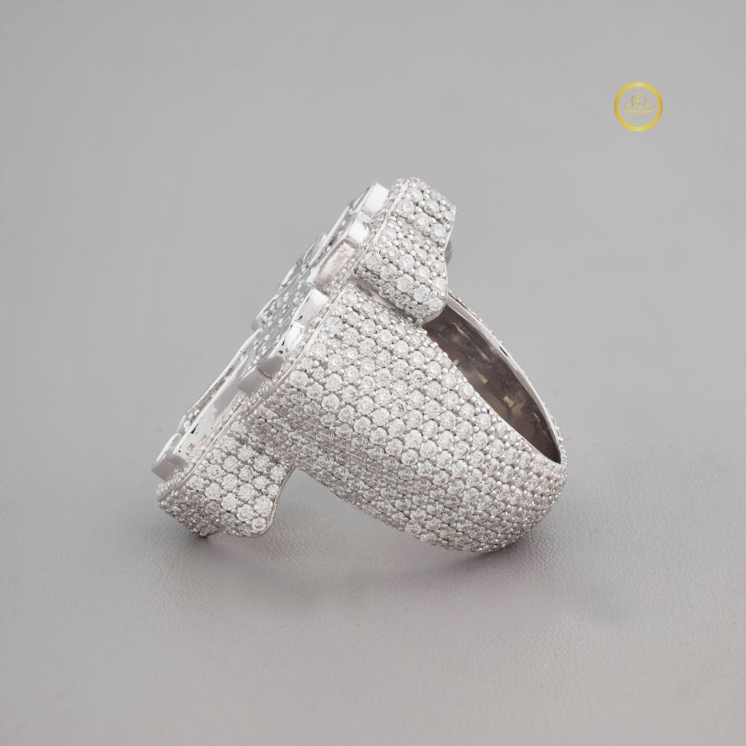 1.70 CT Intricately Crafted Baguette Lab Diamond Cross Pendant with Sparkling Pave Halo Detailing - View 3