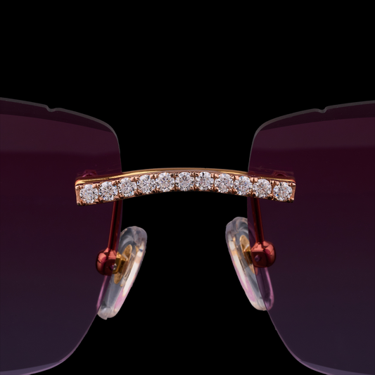 Custom Round Diamond Sunglasses Luxury Rimless Designer Eye wear By Ivevar