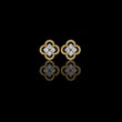 Luxury Floral Motif Stud Earrings with Sparkling Moissanite Diamond Inspired Cluster Centerpiece