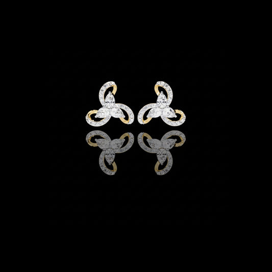 Exquisite Trio Lab Diamond Stud Earrings with Pear and Round Cut Accents