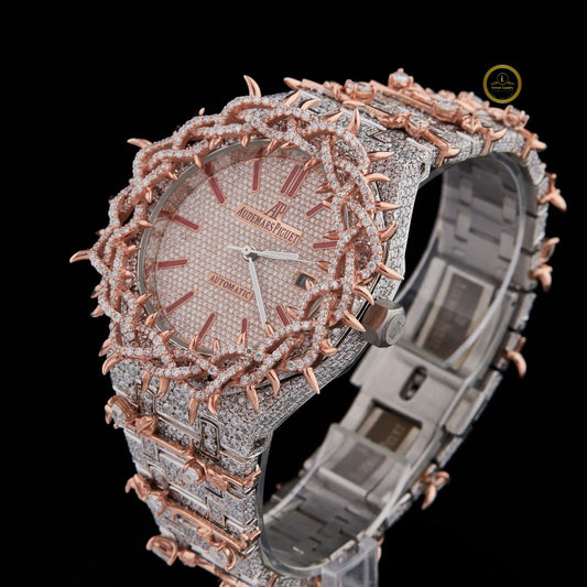 Luxury Men's Rose Gold Watch – Iced Out VVS Moissanite Diamond Designer Fashion by IVEVAR