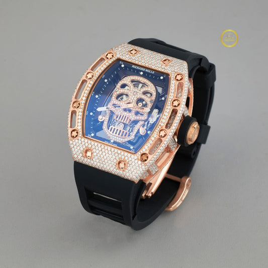 Ivevar’s Half Iced Lab Grown Diamond Watch (Rubber Strap)