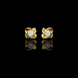 Interwoven Floral Design Round Moissanite Diamond Stud Earrings