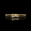 Round Moissanite Diamond Double Layered Bracelet with Studded Geometric Motif