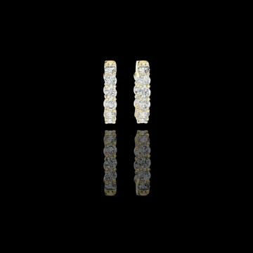 Inside Out Round Lab Grown Diamond Shared Prong Huggie Hoop Earrings