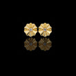 Sunburst Lab Diamond Round Center Flower Stud Earrings with Fluted Design