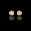 Swirl Border Round Cut Moissanite Diamond Architectural Stud Earrings