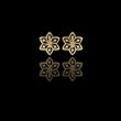 Lotus Lab Diamond Round Center Floral Stud Earrings with Round Side Stones