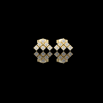 Celestial Crown Cluster Stud Earrings with Round Brilliant Lab Diamonds