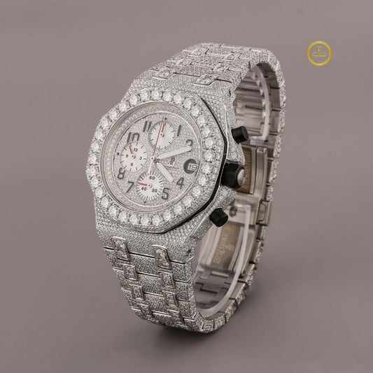 Exclusive Full Iced Out Moissanite Diamond Watch Ivevar White Fire For Every Day