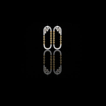 Luxury Moissanite Diamond Chain Loop Earrings with Dazzling Pave and Cluster Sparkle Accents