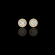 Tiered Double Halo Round Moissanite Diamond Stud Earrings