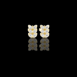 Butterfly Round Lab Diamond Stud Earrings with Triple Row Brilliant Design