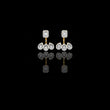 Emerald and Pear Cut Moissanite Diamond Halo Drop Earrings in Gold And Silver For Mother's Special