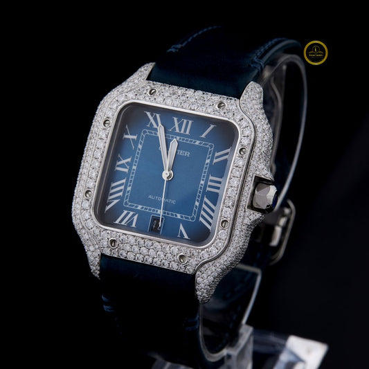 Men Watch Diamond Watch with VVS Moissonite By Ivevar Luxury.