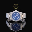Blue Dial Diamond Bezel Watch & Tennis Bracelet Set