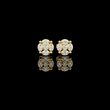 Geometric Round Moissanite Diamond Cluster Stud Earrings with Modern Floral Symmetry