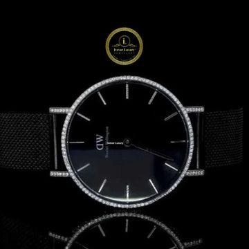 Bling Sports Watch - Moissanite Diamond Black Dial & Rubber Strap By  Ivevar