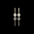 Oval Cut Lab Grown Diamond Halo Dangle Huggie Hoop Earrings Rose Gold