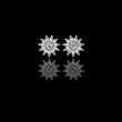 Floral Moissanite Diamond Marquise Cluster Stud Earrings with Round Center