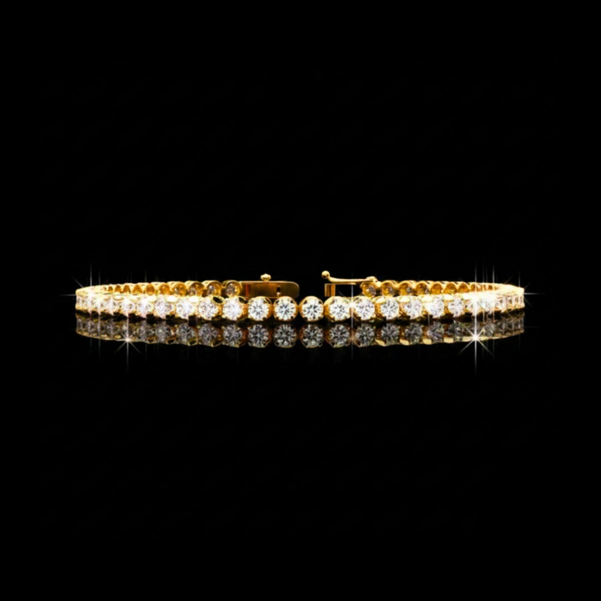 Round Cut Lab Diamond Classic Tennis Bracelet with Sparkling Timeless