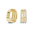Triple Row Round Lab Diamond Hoop Earrings Everyday Statement Jewelry - View 7