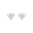 Crown Collection Heart Shaped Princess Lab Diamond Stud Earrings - View 3