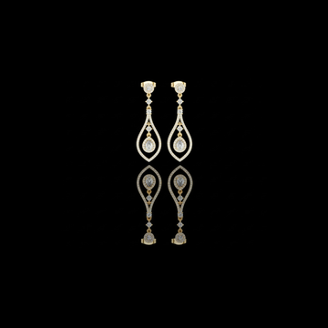 Hexagonal Double Halo Round Lab Grown Diamond Geometric Stud Earring