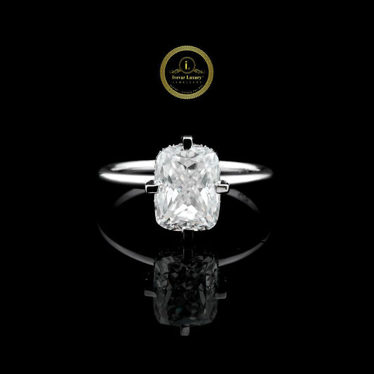 Radiant Cut Moissanite Diamond Solitaire Delicate Ring