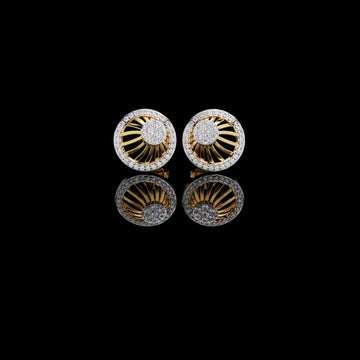 Radiant Sunburst Lab Diamond Stud Earrings with Sparkling Diamond Cluster