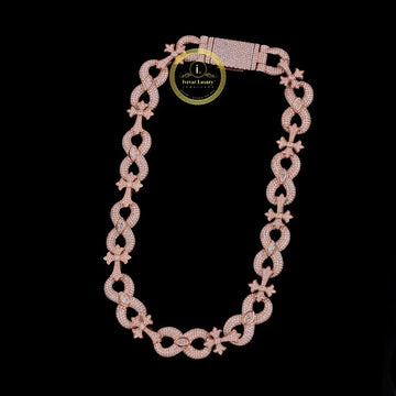 Hip Hop Style Moissanite Diamond Cross Link Necklace By Ivevar