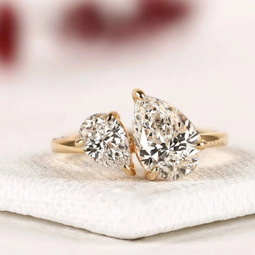 Dual Pear Lab Diamond Toi et Moi Engagement Ring