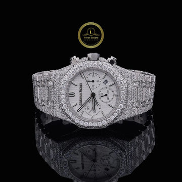 Full Iced-Out white Octagonal Bezel Custom Watch By Ivevar Luxury