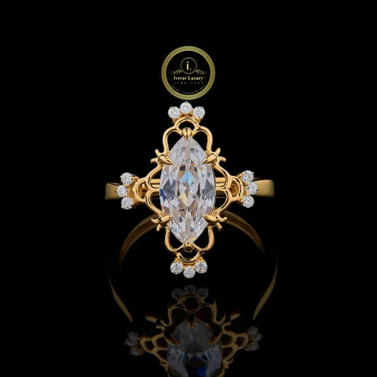 Vintage Inspired Moissanite Diamond Engagement Ring
