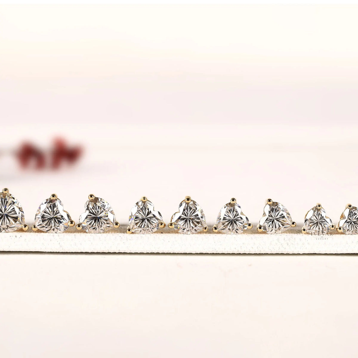 Heart Shape Moissanite Diamond Stud Earring For Love - View 2