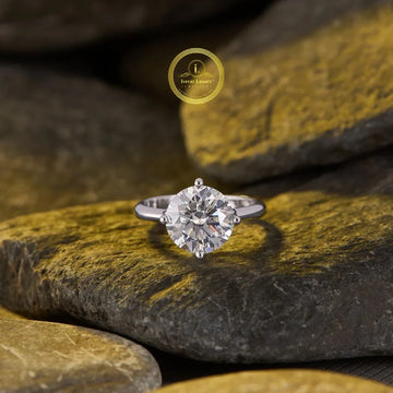 Round Brilliant Solitaire Lab Diamond Delicate Wear Ring