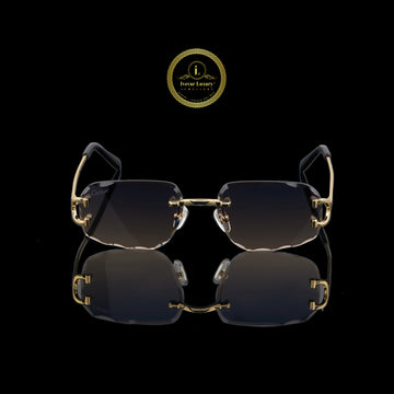 Designer Rimless Sunglasses with Brown Gradient Lenses