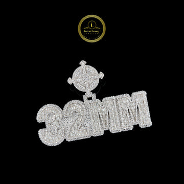 Custom 32MM Lab Diamond Name Pendant with Fully Iced Out Hip Hop Luxury Jewelry Design By Ivevar