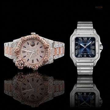 Exclusive Diamond Watch Duo – Two Tone And Stainless Steel Watch Men's Collection By Ivevar