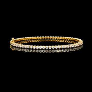 Round Cut Moissanite Diamond Box Clasp Tennis Bracelet