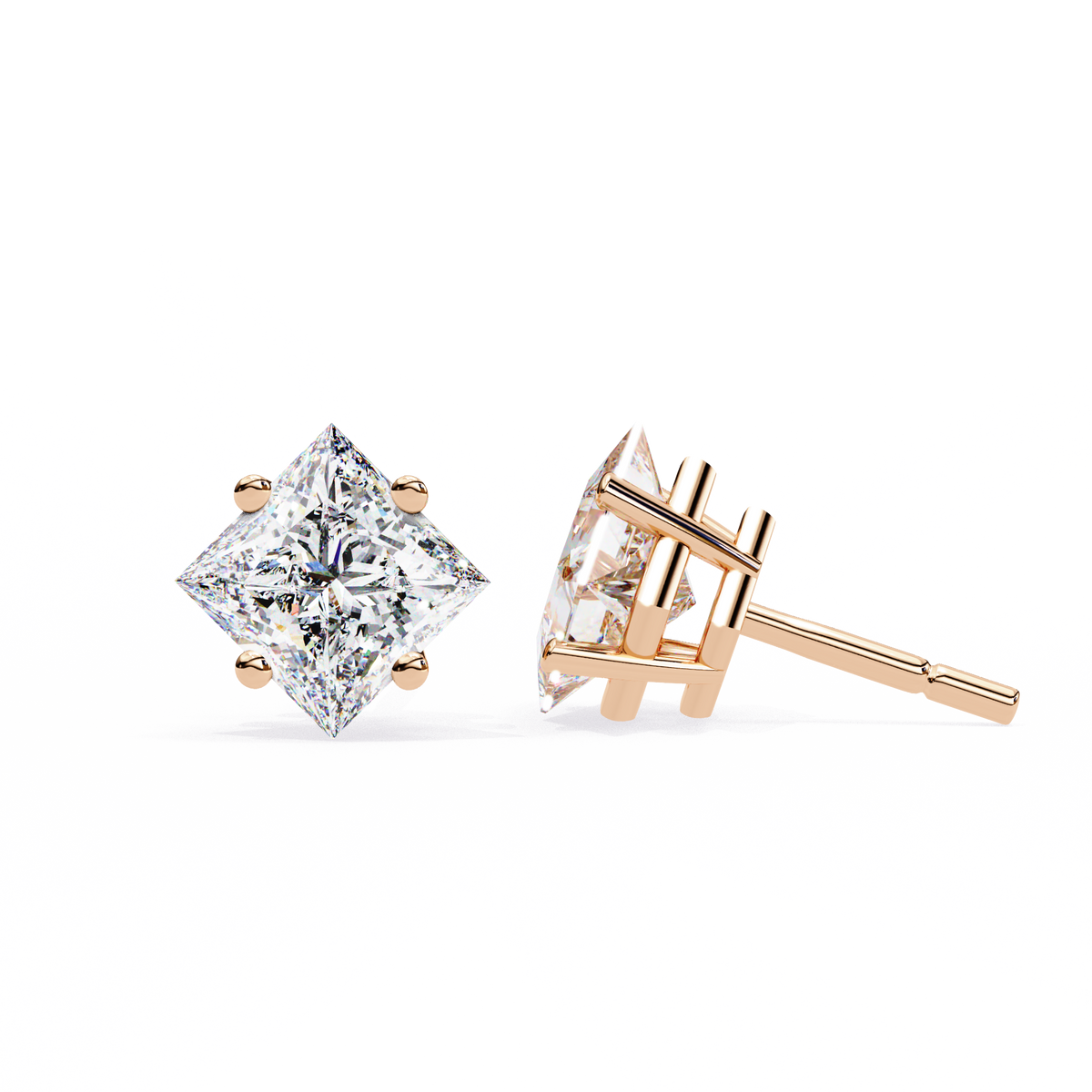 Timeless Princess Cut Moissanite Diamond Earrings Ethical Brilliance Perfect For Gift - View 6