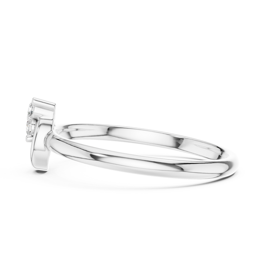 Round Cut Moissanite Diamond Cluster Gold Fashion Ring With Open Loop - View 2