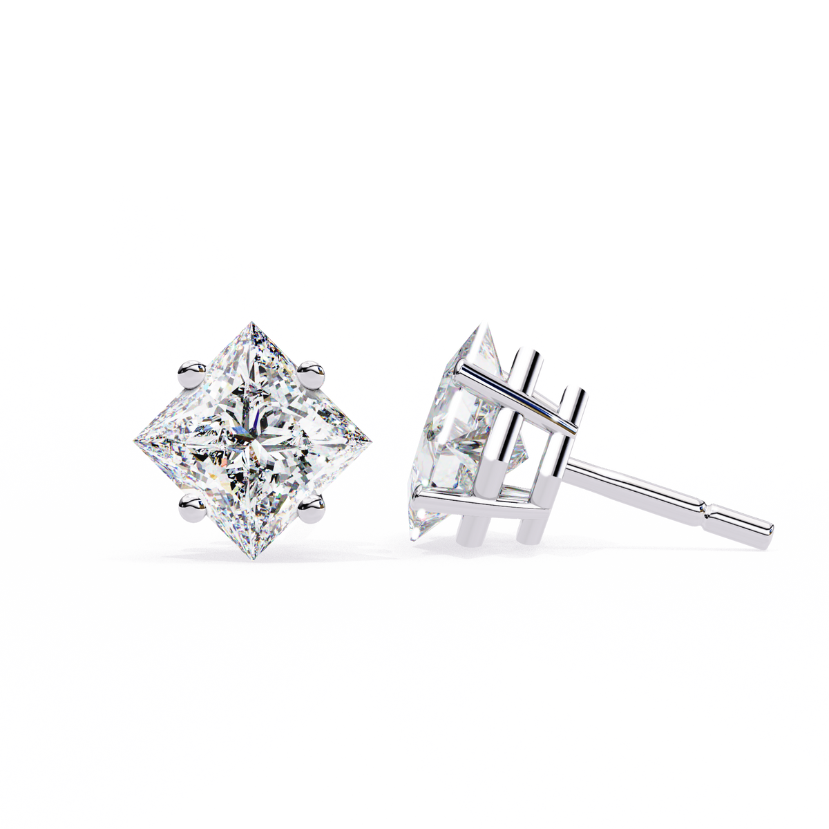 Timeless Princess Cut Moissanite Diamond Earrings Ethical Brilliance Perfect For Gift - View 7