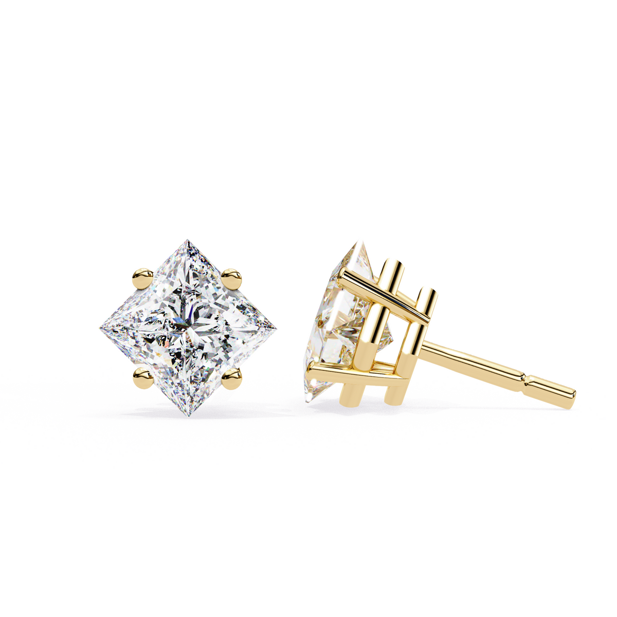 Timeless Princess Cut Lab Diamond Earrings Ethical Brilliance Perfect For Gift - View 5