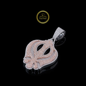 Custom Two Tone with Moissanite Diamond Luxury Pendant by Ivevar