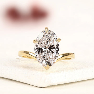 Oval Cut Cathedral Solitaire Lab Diamond Engagement Ring