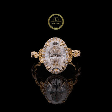 Oval Halo Lab Diamond Engagement Ring Twisted Rope Band
